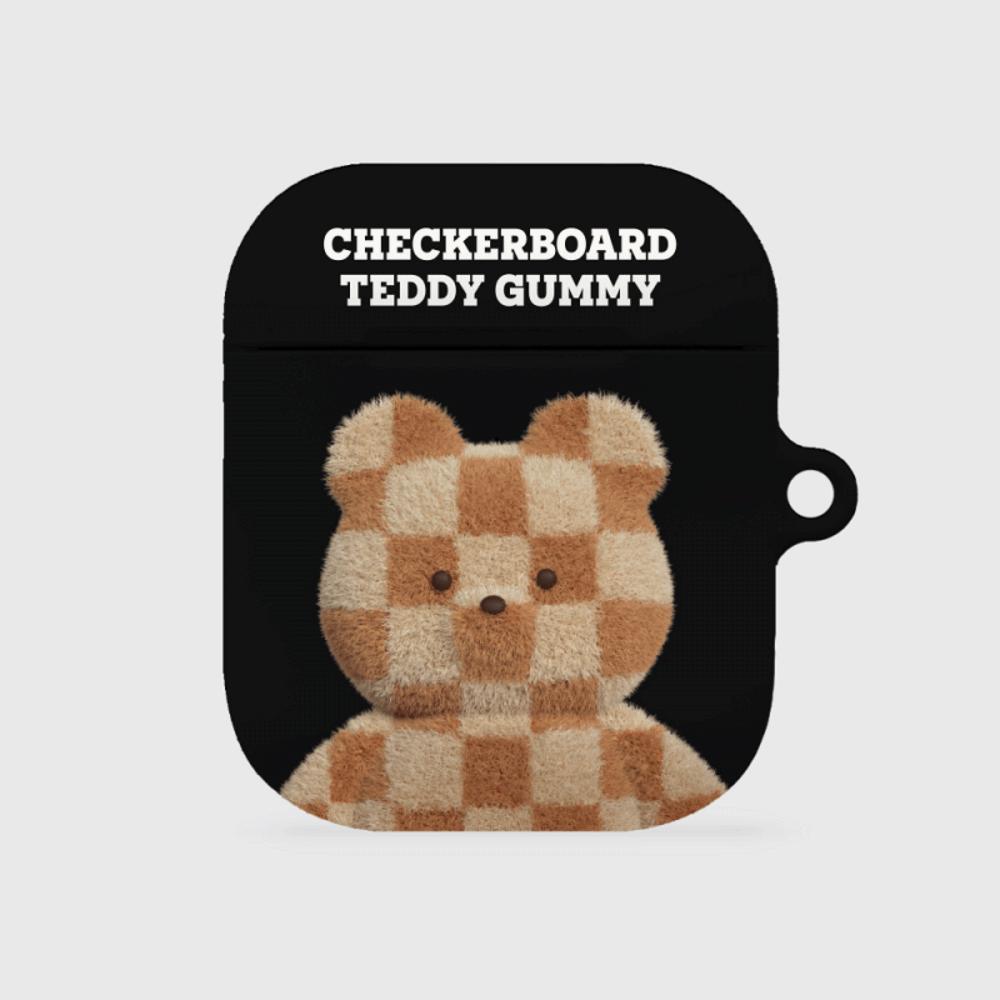 [THENINEMALL] Big Checkerboard Teddy AirPods Hard Case