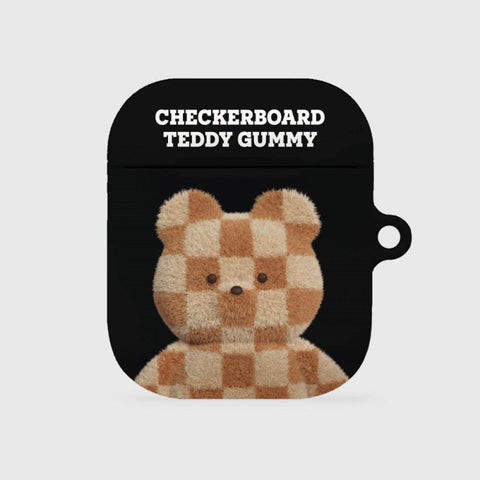 [THENINEMALL] Big Checkerboard Teddy AirPods Hard Case