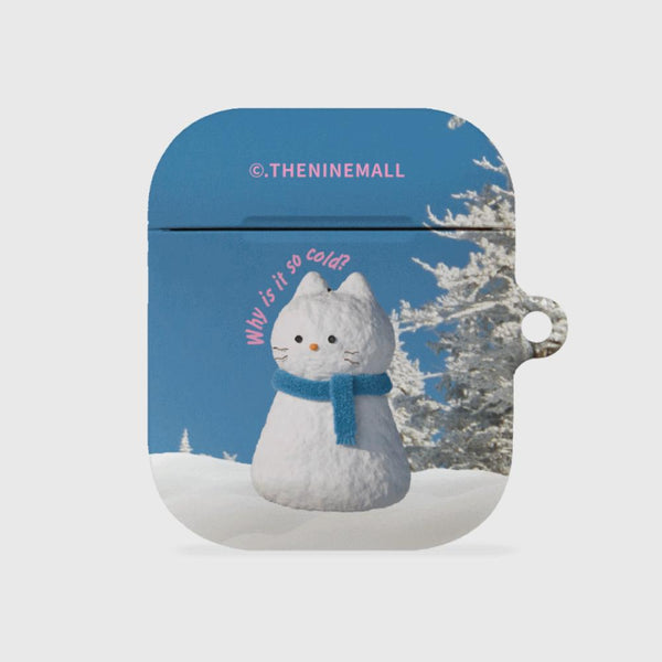 [THENINEMALL] Hey Cat Snowman AirPods Hard Case