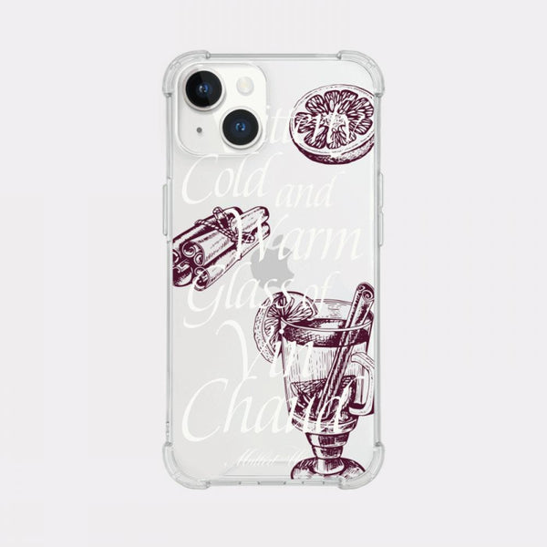 [Mademoment] Glass Of Vin Chaud Design Clear Phone Case (3 Types)