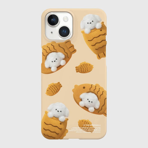 [THENINEMALL] Pattern Fish Bread Puppy Hard Phone Case (2 types)