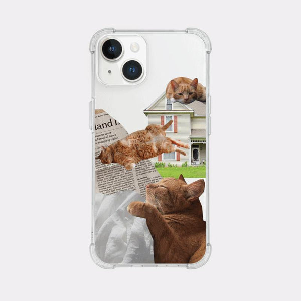 [Mademoment] Lazy Cat Design Clear Phone Case (3 Types)