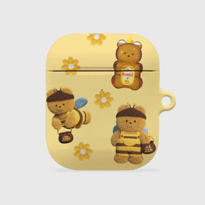 [THENINEMALL] Pattern Honey Bee Gummy AirPods Hard Case