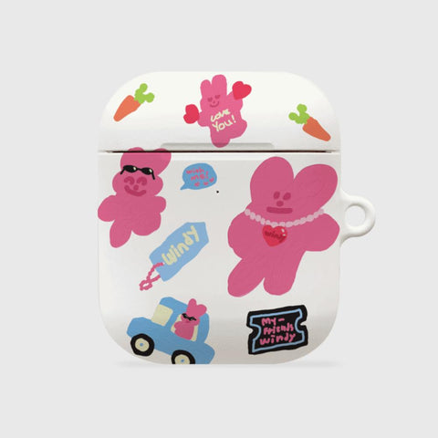 [THENINEMALL] Windy Painting Sticker AirPods Hard Case