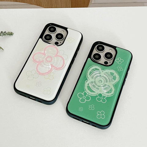 [Mademoment] Flower Doodle Pattern Design Bumper Phone Case