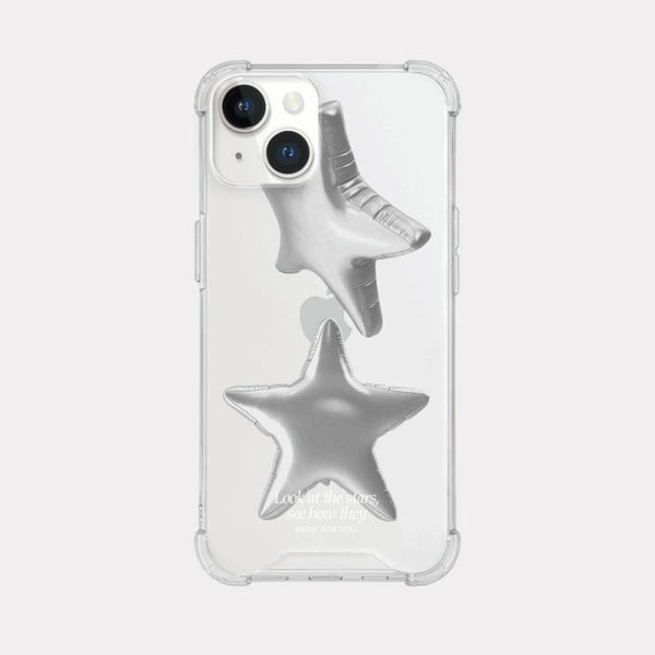 [Mademoment] Balloon Shinning Star Design Clear Phone Case (3 Types)