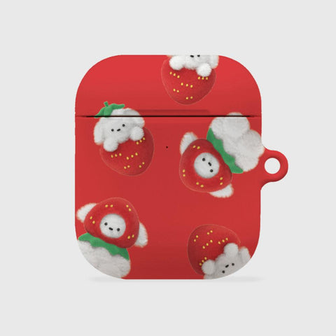 [THENINEMALL] Pattern Strawberry Ppokku AirPods Hard Case