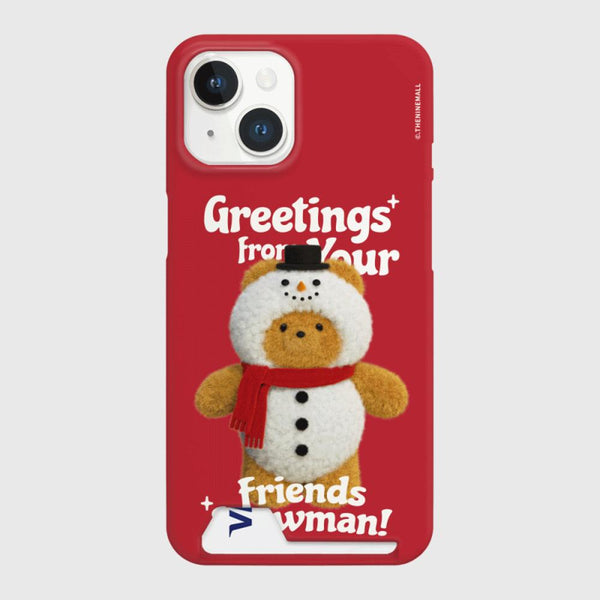 [THENINEMALL] Greetings Gummy Snowman Hard Phone Case (2 types)