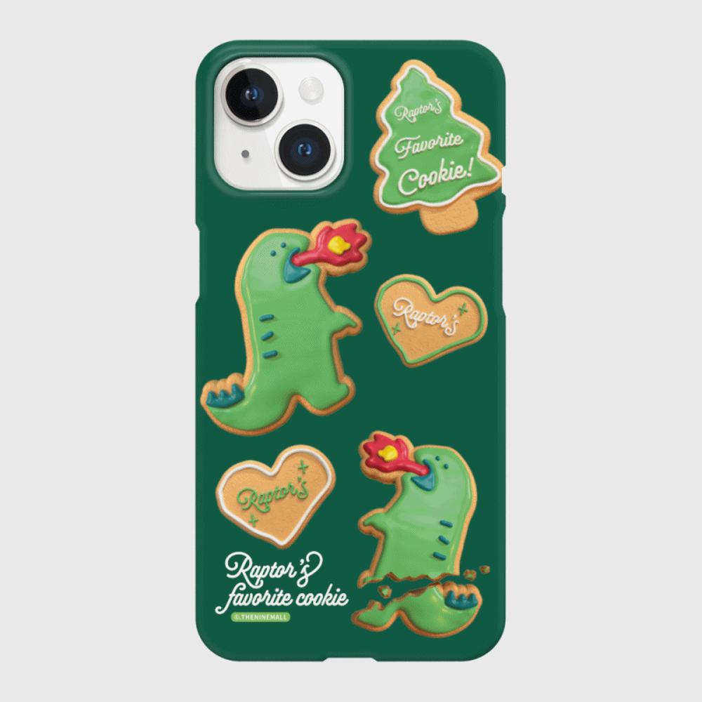 [THENINEMALL] Raptor Cookie Pattern Hard Phone Case (2 types)