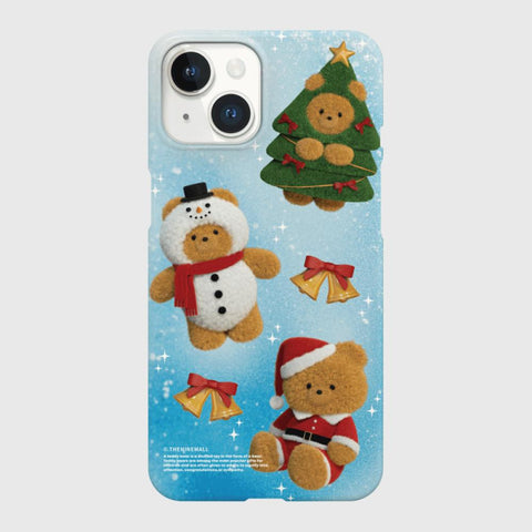 [THENINEMALL] Pattern Happy Holiday Gummy Hard Phone Case (2 types)