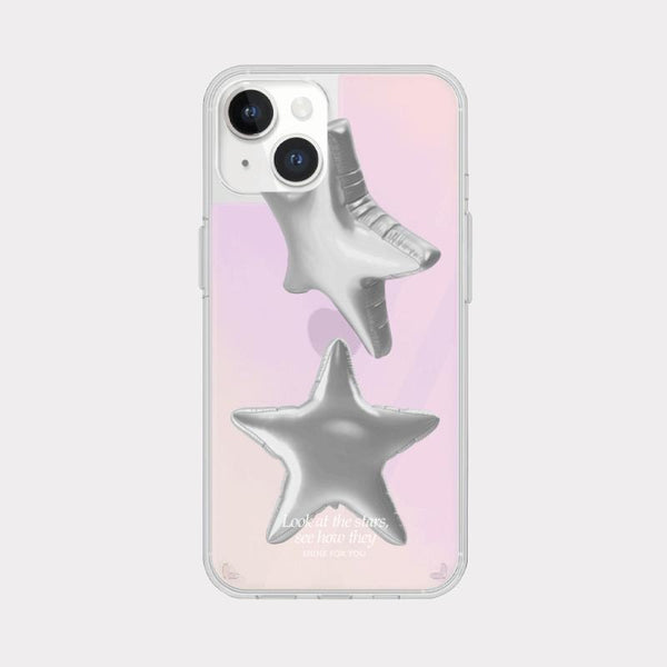 [Mademoment] Balloon Shinning Star Design Glossy Mirror Phone Case