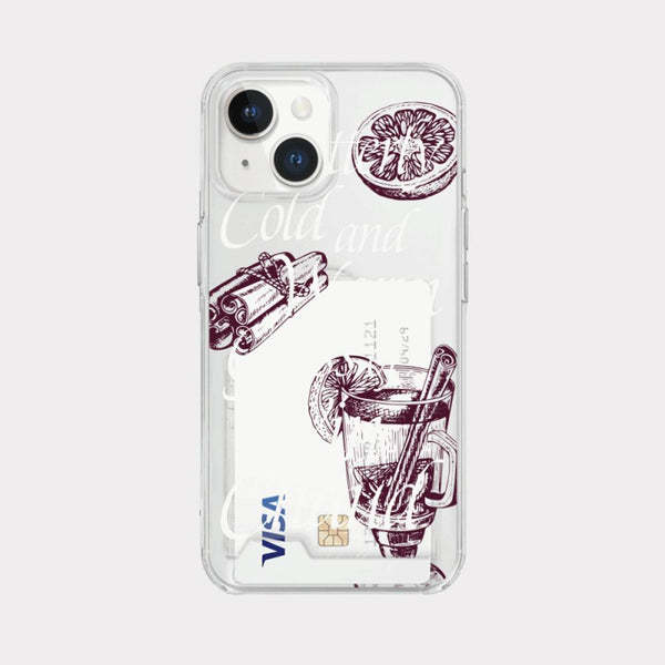 [Mademoment] Glass Of Vin Chaud Design Clear Phone Case (3 Types)