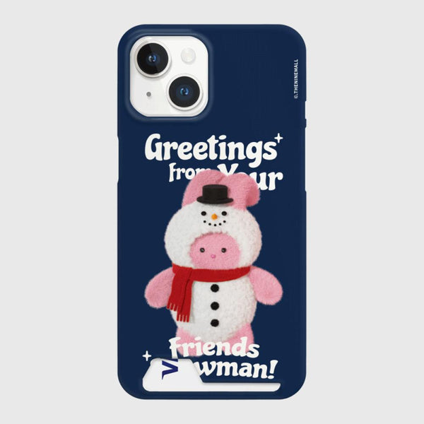 [THENINEMALL] Greetings Windy Snowman Hard Phone Case (2 types)