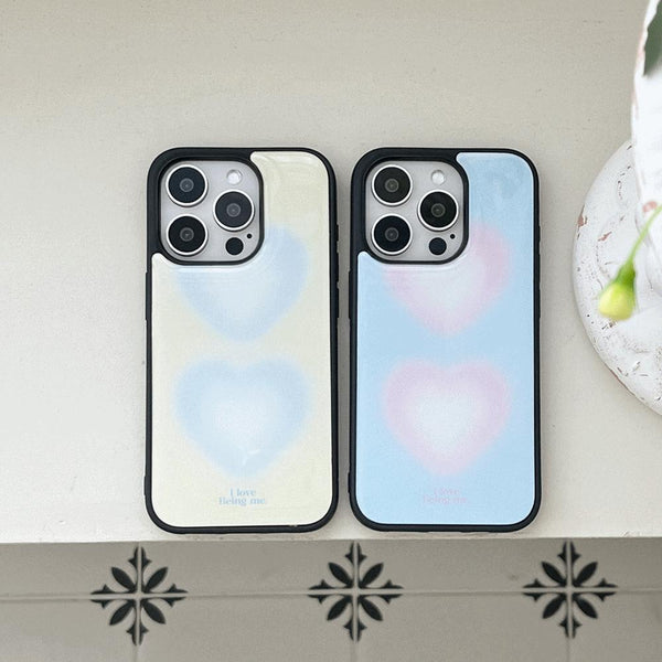 [Mademoment] Two Heart Gradation Design Bumper Phone Case