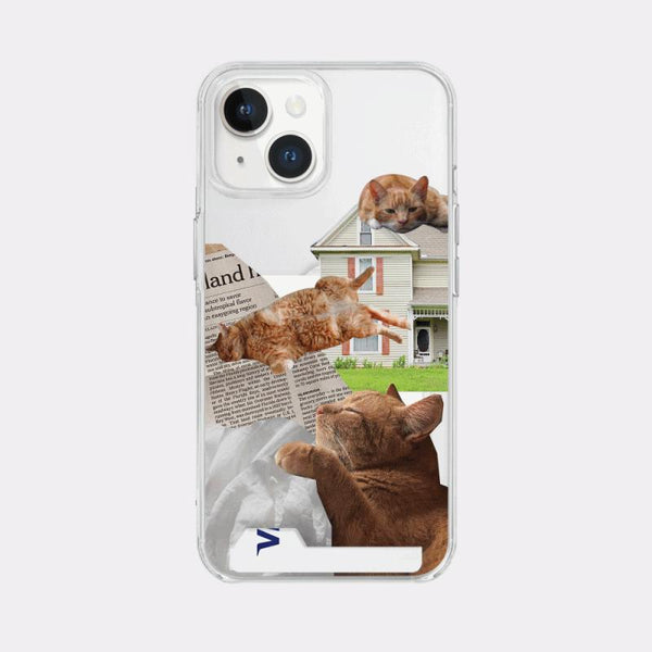 [Mademoment] Lazy Cat Design Clear Phone Case (3 Types)