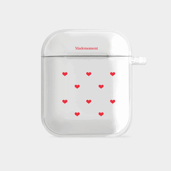 [Mademoment] Small Heart Pattern Design Clear AirPods Case