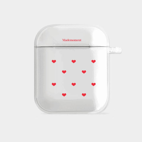 [Mademoment] Small Heart Pattern Design Clear AirPods Case