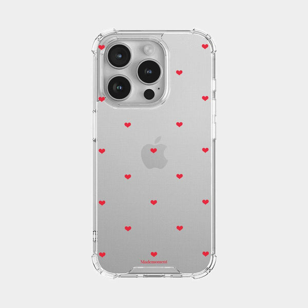 [Mademoment] Small Heart Pattern Design Clear Phone Case (3 Types)