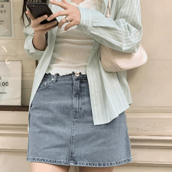 [98°C] Lauv Gracie Denim Mini Skirt