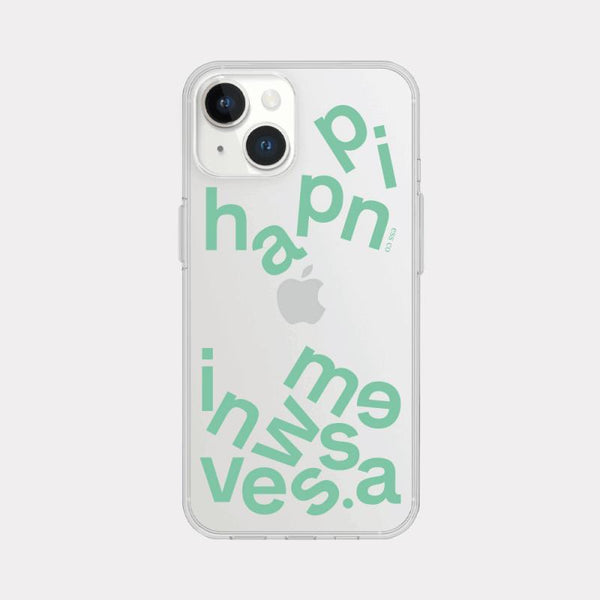 [Mademoment] Wave Of Happiness Lettering Design Clear Phone Case (3 Types)