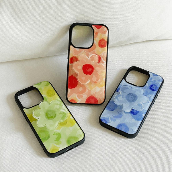 [Mademoment] Flower Watercolor Design Bumper Phone Case