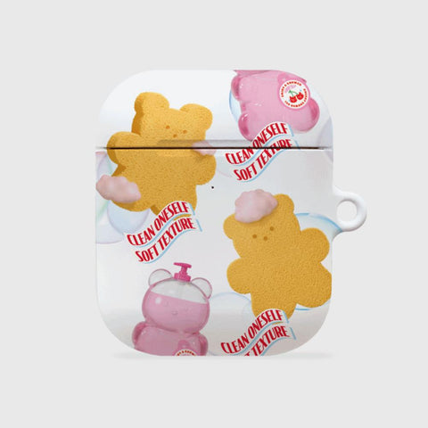 [THENINEMALL] Pattern Loofah Gummy AirPods Hard Case