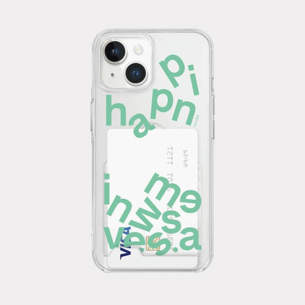 [Mademoment] Wave Of Happiness Lettering Design Clear Phone Case (3 Types)