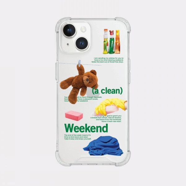 [Mademoment] Happy Weekend Design Clear Phone Case (3 Types)