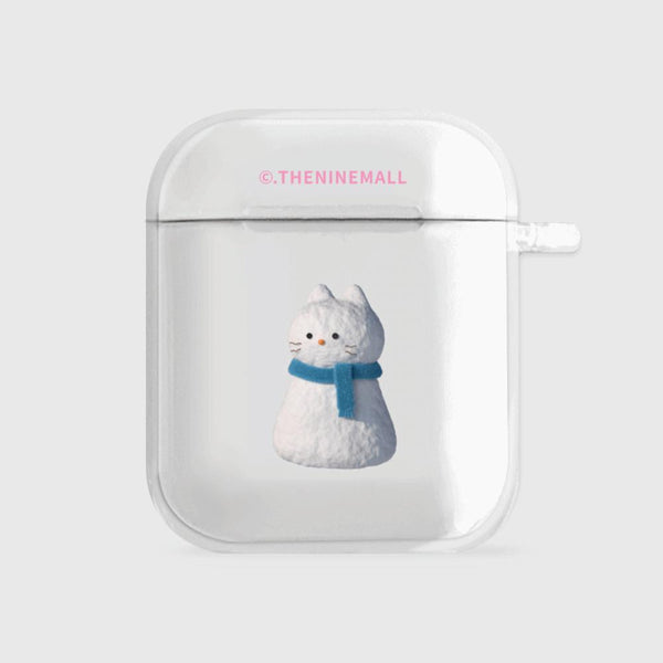[THENINEMALL] Hey Cat Snowman AirPods Clear Case