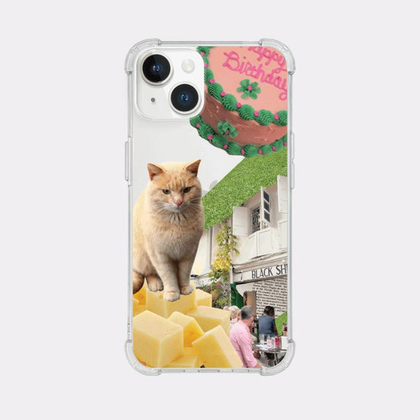 [Mademoment] Lazy Cat Design Clear Phone Case (3 Types)