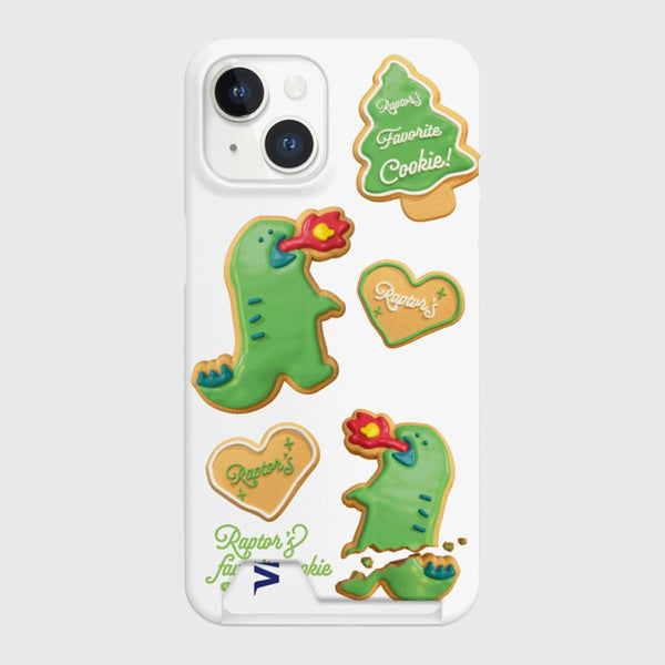 [THENINEMALL] Raptor Cookie Pattern Hard Phone Case (2 types)