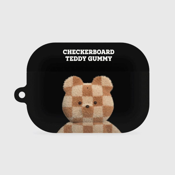 [THENINEMALL] Big Checkerboard Teddy AirPods Hard Case