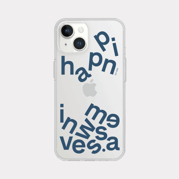 [Mademoment] Wave Of Happiness Lettering Design Clear Phone Case (3 Types)