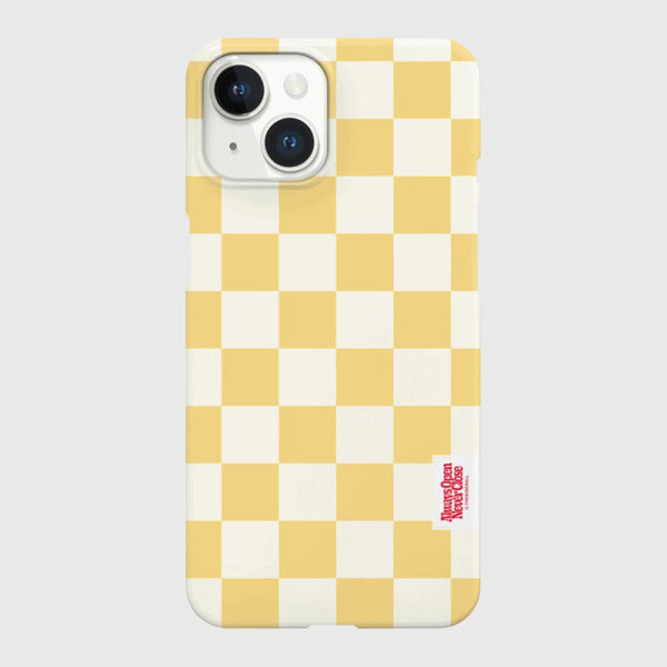 [THENINEMALL] Basic Checkerboard Label Hard Phone Case (2 types)