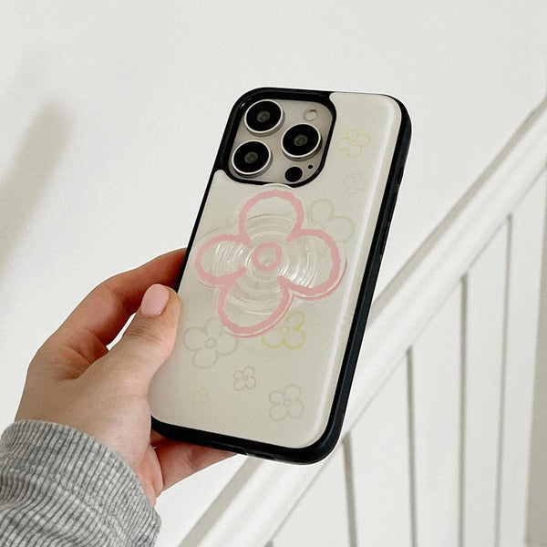 [Mademoment] Flower Doodle Pattern Design Bumper Phone Case