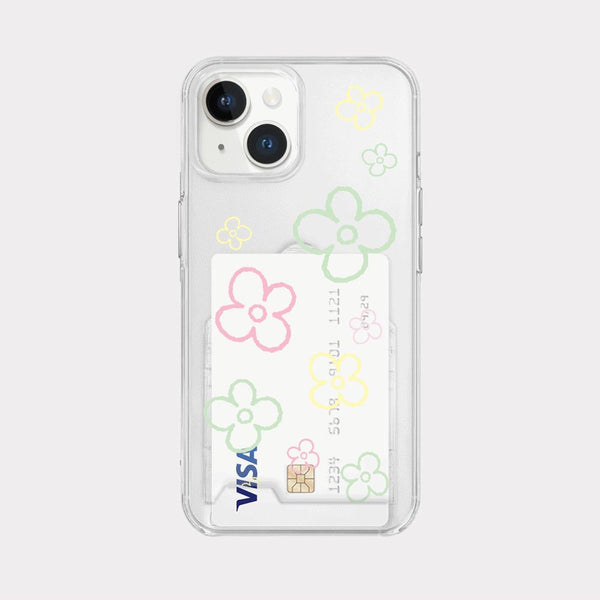 [Mademoment] Flower Doodle Pattern Design Clear Phone Case (3 Types)