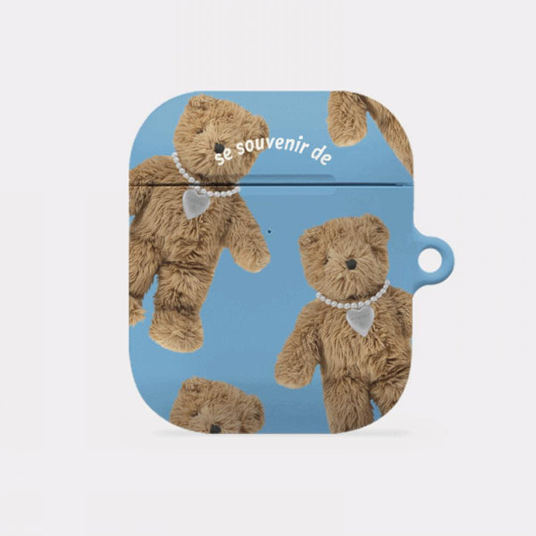 [Mademoment] Pattern Teddy Souvenir Pendant Design AirPods Case
