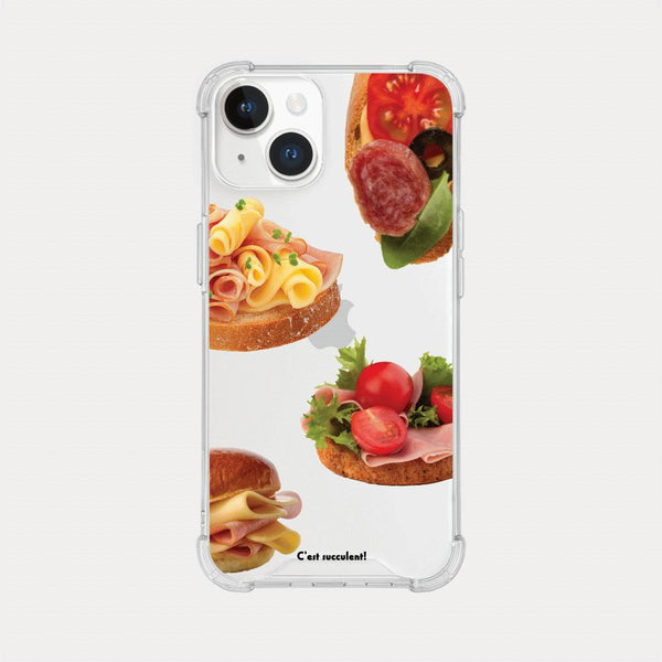 [Mademoment] Fresh Sandwich Design Clear Phone Case (3 Types)