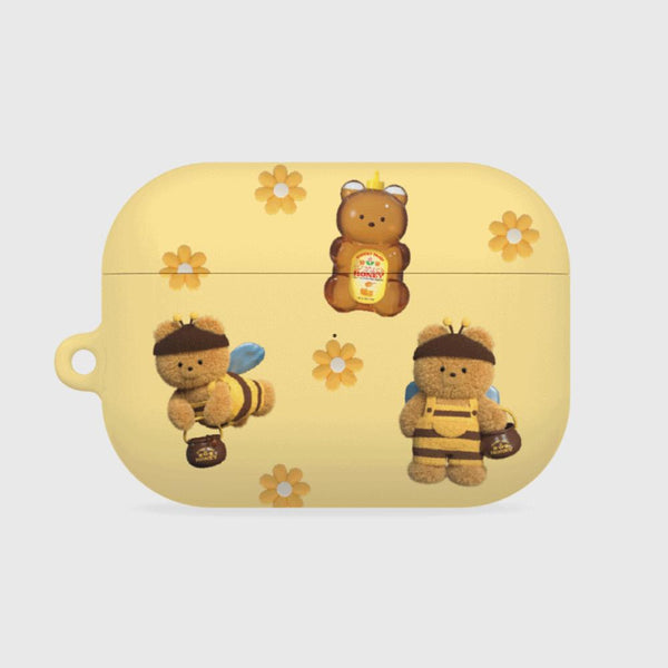 [THENINEMALL] Pattern Honey Bee Gummy AirPods Hard Case