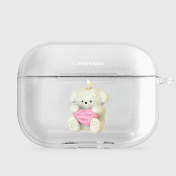 [THENINEMALL] Puppy Candle AirPods Clear Case