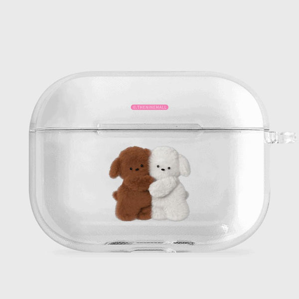 [THENINEMALL] Big Hug Puppy AirPods Clear Case