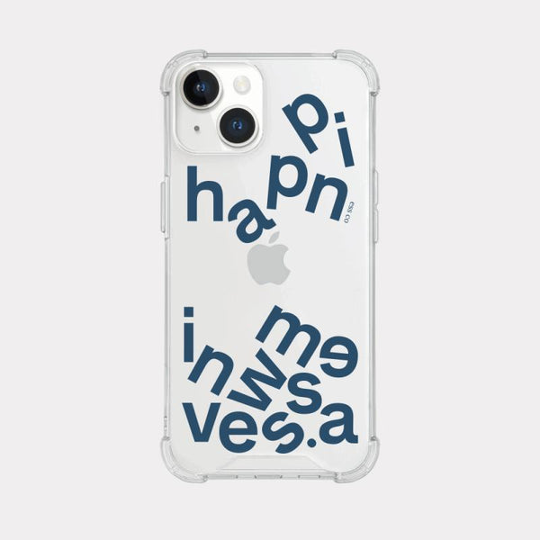 [Mademoment] Wave Of Happiness Lettering Design Clear Phone Case (3 Types)