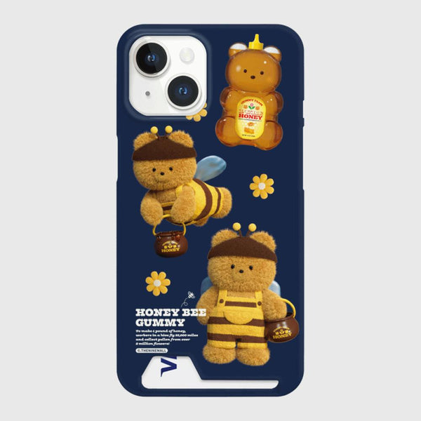 [THENINEMALL] Pattern Honey Bee Gummy Hard Phone Case (2 types)