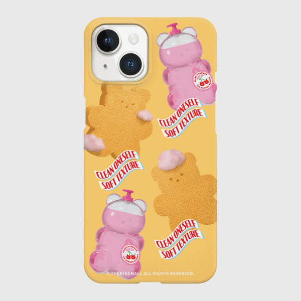 [THENINEMALL] Pattern Loofah Gummy Hard Phone Case (2 types)