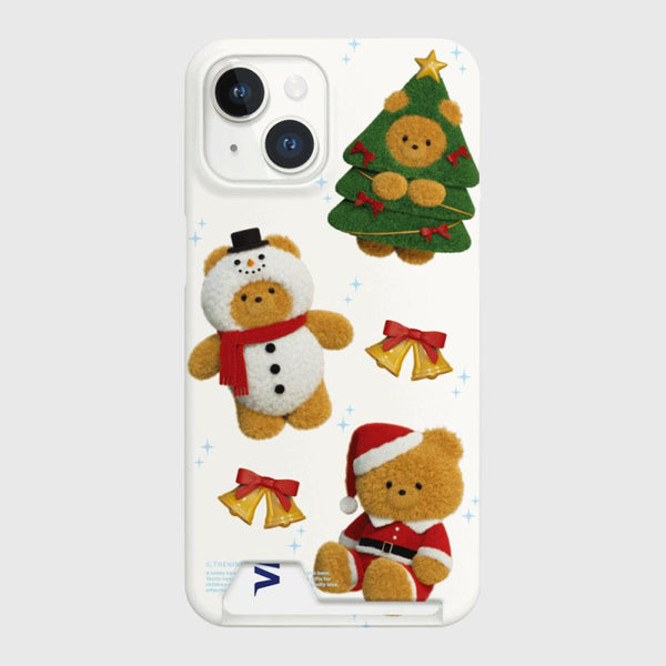 [THENINEMALL] Pattern Happy Holiday Gummy Hard Phone Case (2 types)