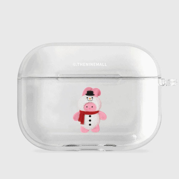 [THENINEMALL] Greetings Windy Snowman AirPods Clear Case