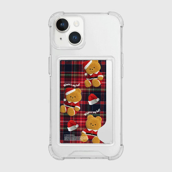 [THENINEMALL] Pattern Santa Hat Gummy Clear Phone Case (4 types)