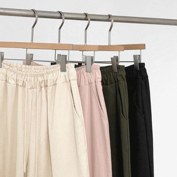 [98°C] Rice Cotton Banding Wide Pants (4 Colors)