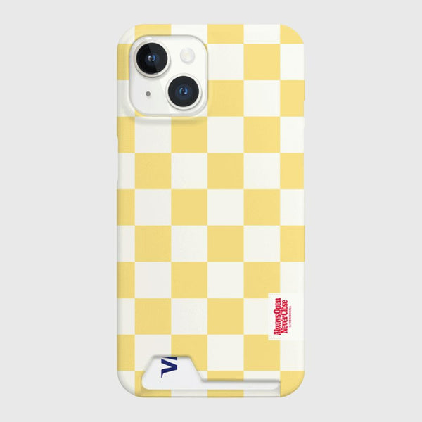 [THENINEMALL] Basic Checkerboard Label Hard Phone Case (2 types)