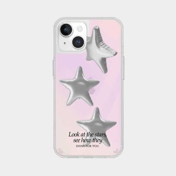 [Mademoment] Balloon Shinning Star Design Glossy Mirror Phone Case